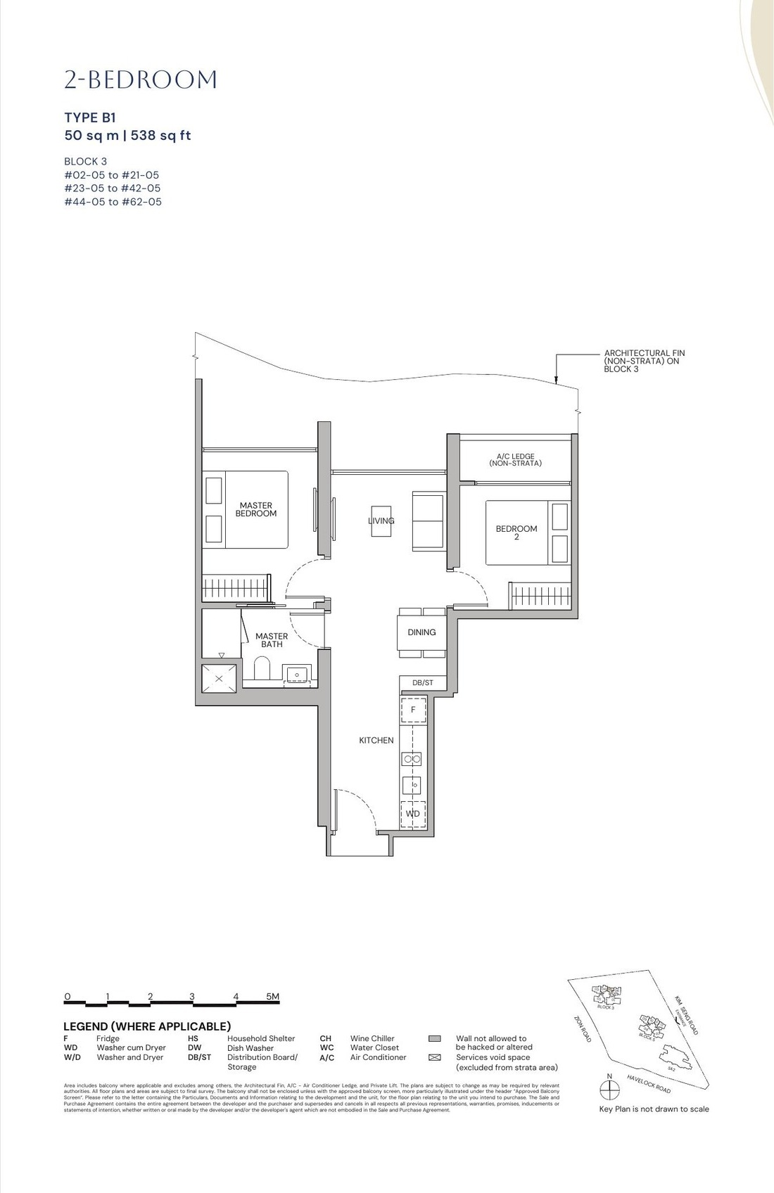 Official Zyon Grand 2-Bedroom, Type B1 floor plan