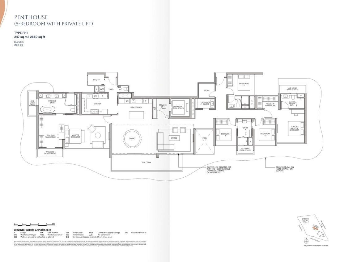 Official Zyon Grand 5-Bedroom Penthouse, Type PH1 floor plan